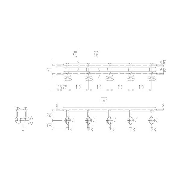 真空ライン ガラスコック 2210シリーズ