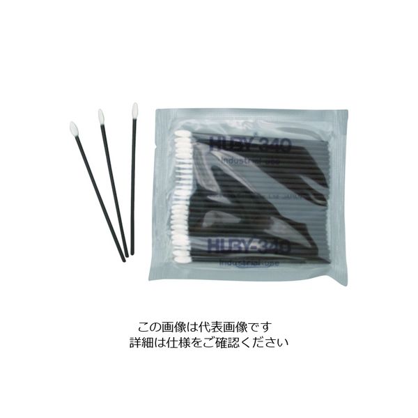 HUBY 3インチ 工業用綿棒(先端平型/導電プラ軸使用)FSー010 (12500本入) FS-010 1箱(12500本)（直送品）