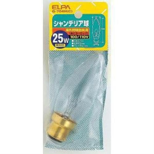 ELPA G-704H(C) シャンデリア球 25W B22D クリア