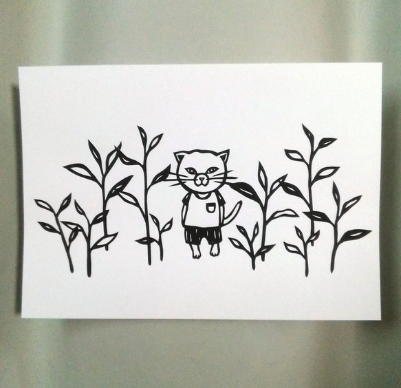 【切り絵】原画　A5サイズ　grass2