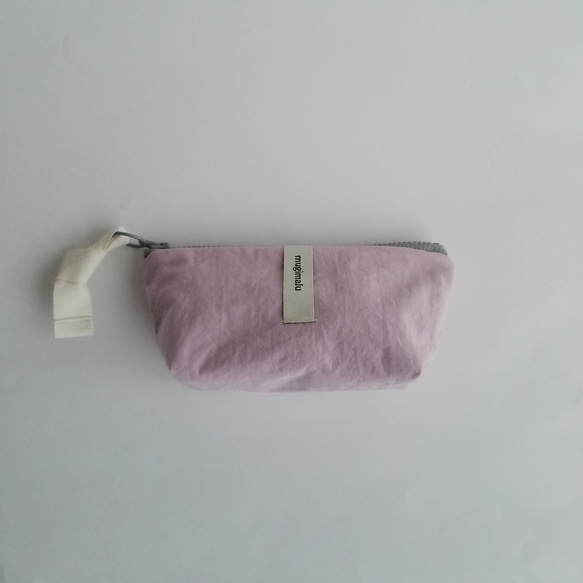 poitto16 マチ5 天然色素染NYLON POUCH ..Rose..