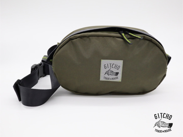 Oval Waist Pouch-Snake Olive