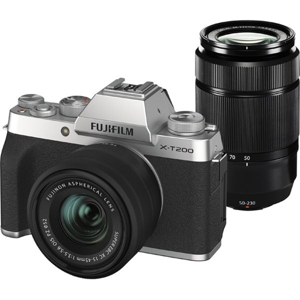 富士フイルム FUJIFILM X-T200 ダブルズームレンズキット　シルバー X-T200WZLK-S 1セット（直送品）