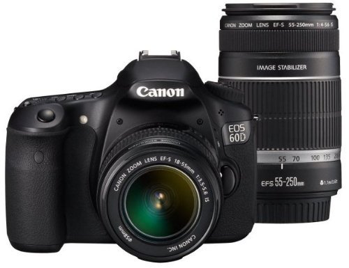 Canon デジタル一眼レフカメラ EOS 60D ダブルズームキット EF-S18-55ｍｍ/EF-S55-250ｍｍ付属【中古品】