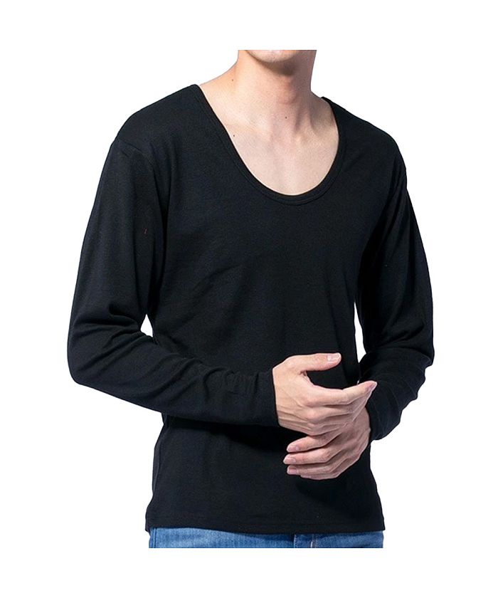 GENELESS/tシャツ メンズ 無地 Vネック Uネック ストレッチ インナー 長袖 7分袖 ･･･