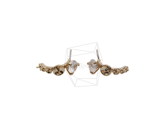 ERG-2723-G【2個入り】パールカップバー ピアス/Pearl cup bar Post Earring