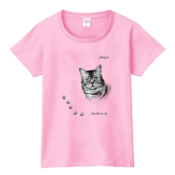 ルッコラ家のジャガ君Ⅲ：Tシャツレディース（ライトピンク）