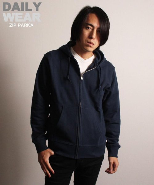 《DAILY/デイリー》ZIP PARKA/無地 ジップパーカー  デイリーウェア