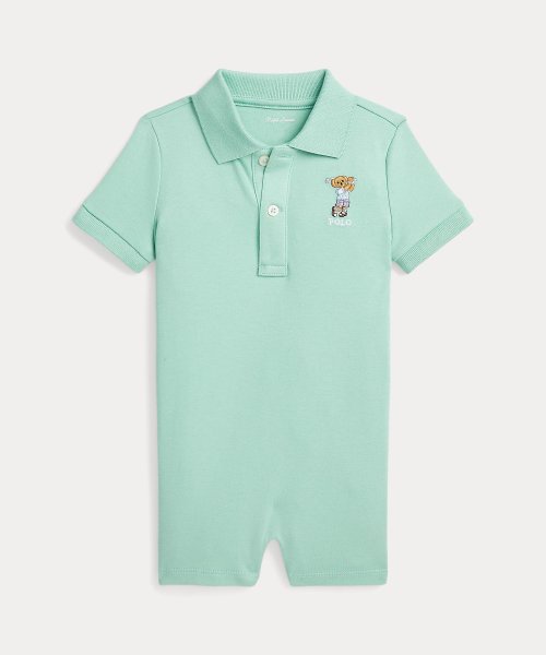 (ベビー)Polo ベア ソフト コットン ポロ ショートオール