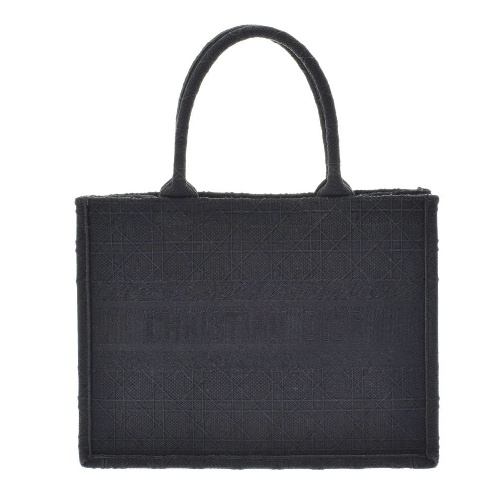 CHRISTIAN DIOR クリスチャンディオール ブックトートバッグ ミディアム 黒 レディース キャンバス ハンドバッグ Aランク 中古 