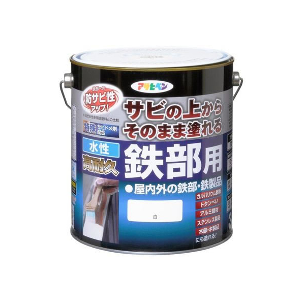 アサヒペン 水性高耐久鉄部用 3L 白 FC449NV