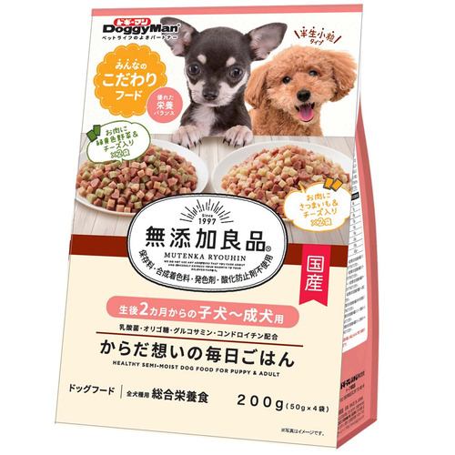 ドギーマンハヤシ Doggy Man 無添加良品からだ想い毎日ごはん 子犬・成犬用 総合栄養食 200g（50g×4袋）