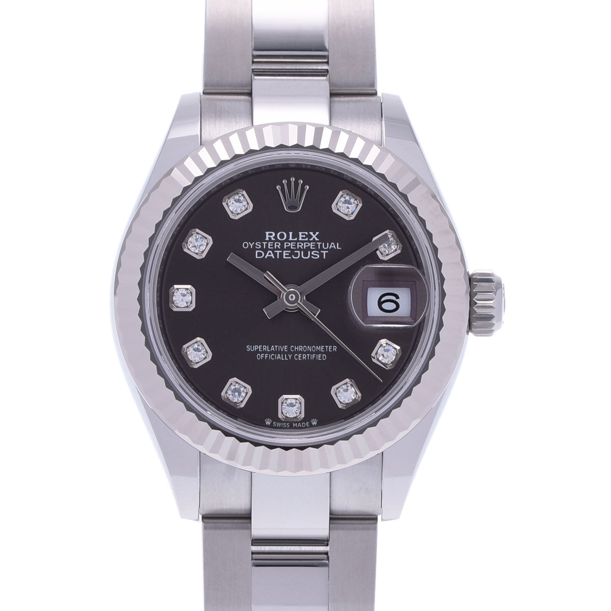 【現金特価】ROLEX ロレックス デイトジャスト 28 10Pダイヤ 2023年10月 279174G レディース SS/WG 腕時計 自動巻き ダークグレー文字盤 未使用 