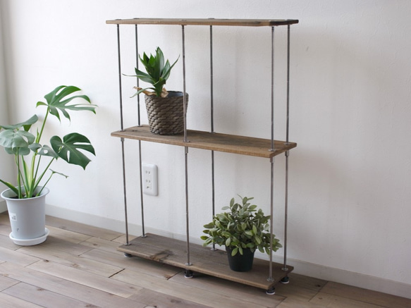 【SALE20％off】wood iron shelf 760*600*180〈グレイッシュカラー〉【送料無料】