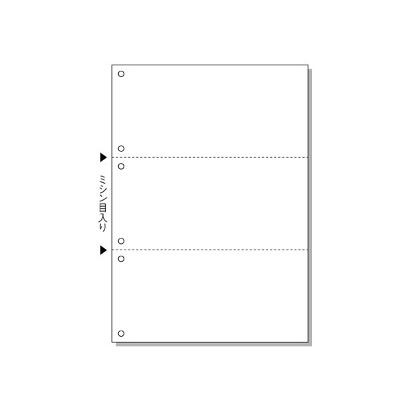 ヒサゴ マルチプリンタ帳票 A4 白紙 3面・6穴 100枚 FC91555-BP2005