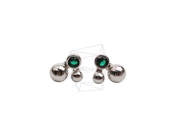 ERG-2550-R【2個入り】キュービックラウンドピアス/Cubic Round Post Earrings