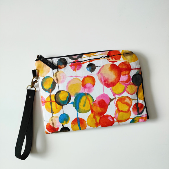 Half zipper clutch bag #027  ✴母子手帳/通帳ケース/お薬手帳ケース