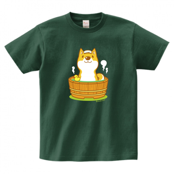 柴犬温泉Tシャツあひるさん付き(大人〜子供サイズ)