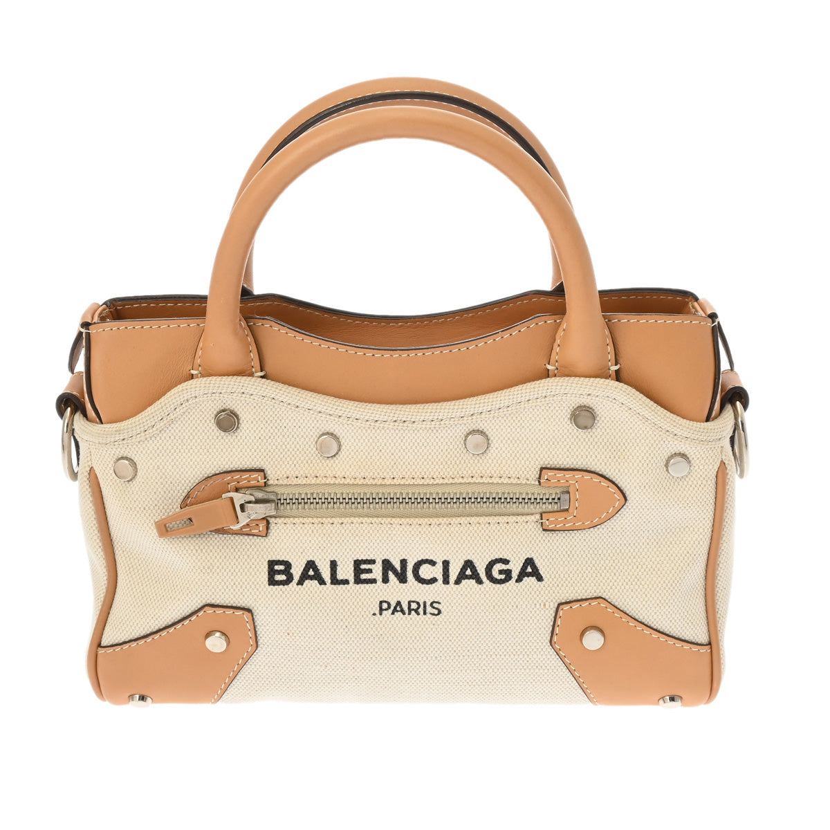 BALENCIAGA バレンシアガ ベルハラ ナチュラル/ベージュ 419993 レディース キャンバス/レザー ハンドバッグ ABランク 中古 