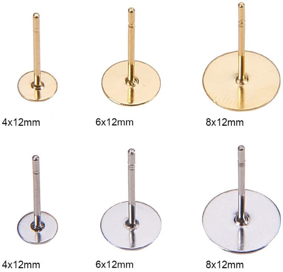 ピアスパーツ10個（5ペア）［送料無料］スタッド　キャッチ付き　ゴールド　シルバー
