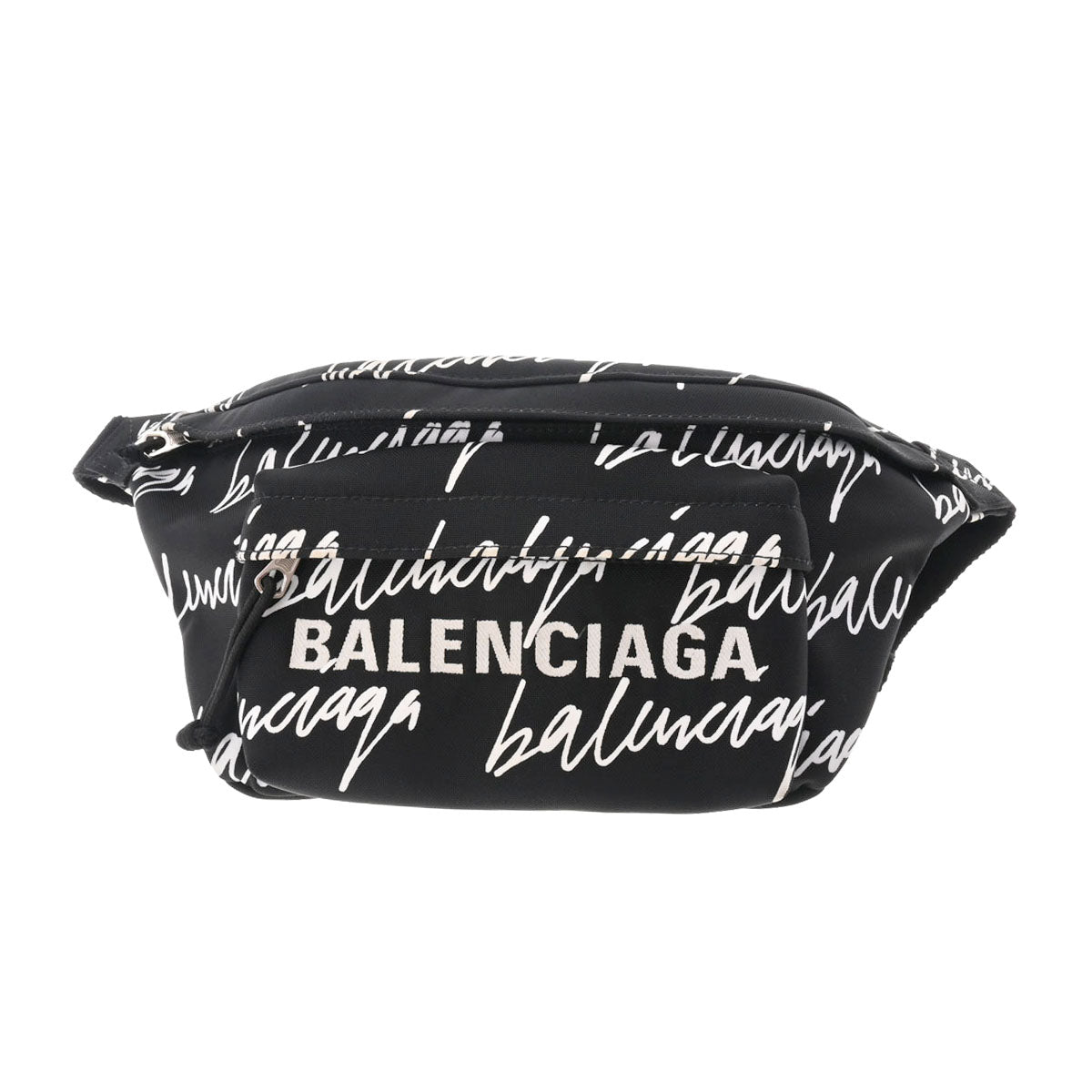 BALENCIAGA バレンシアガ ベルトバッグ ウィール ブラック シルバー金具 533009 ユニセックス キャンバス ボディバッグ Bランク 中古 