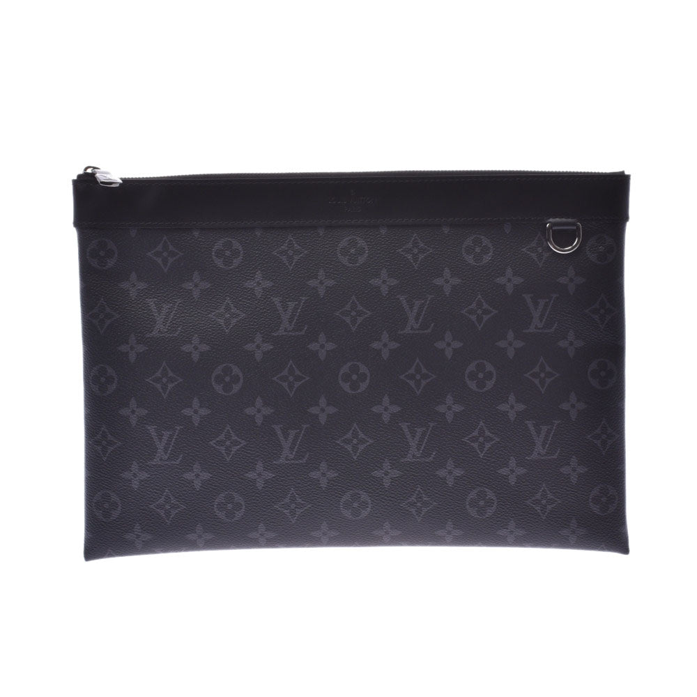 LOUIS VUITTON ルイヴィトン モノグラム エクリプス ポシェットディスカバリー 黒/グレー M62291 メンズ クラッチバッグ 新同 中古 