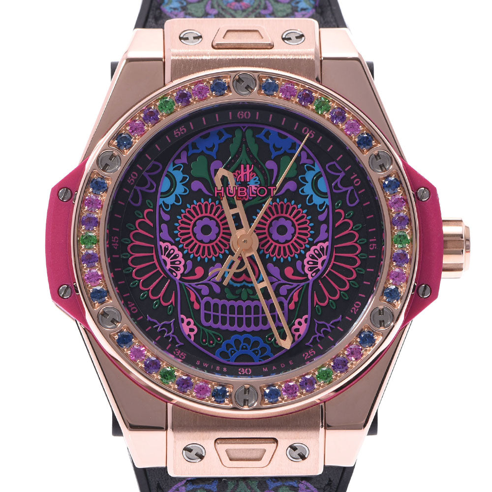 HUBLOT ウブロ ビックバン ワンクリック カラベラ カトリーナ 世界限定50本 465.OX.1190.VR.1299.MEX18 メンズ 腕時計 自動巻き 黒/ガイコツ文字盤 Aランク 中古 