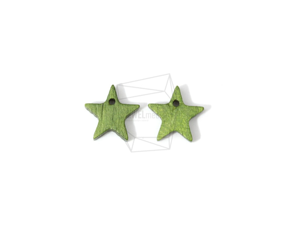 BSC-474-G【4個入り】スターウッドビーズ,Star Wooden Beads /12mm x 12mm