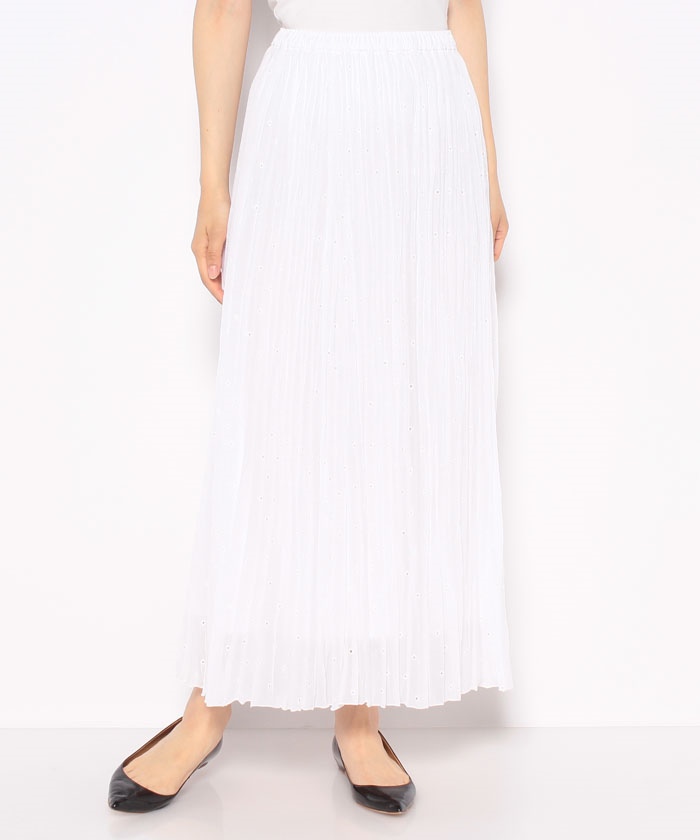 マイカアンドディール/pleats eyelet skirt