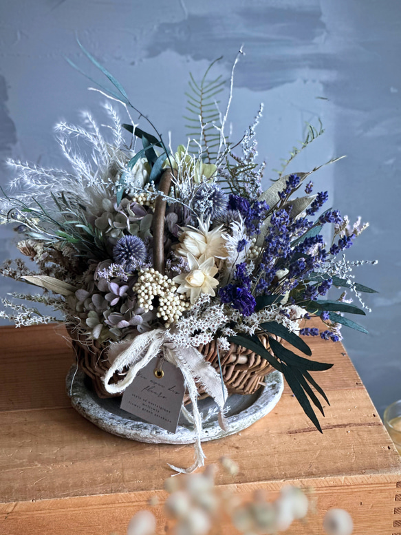 dry flower basket / lavender