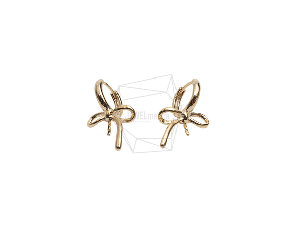 ERG-2728-G【2個入り】リボンワンタッチ ピアス,Ribbon One touch Post Earring