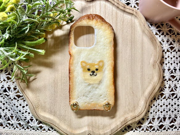 食パンアートのスマホケース❁柴犬