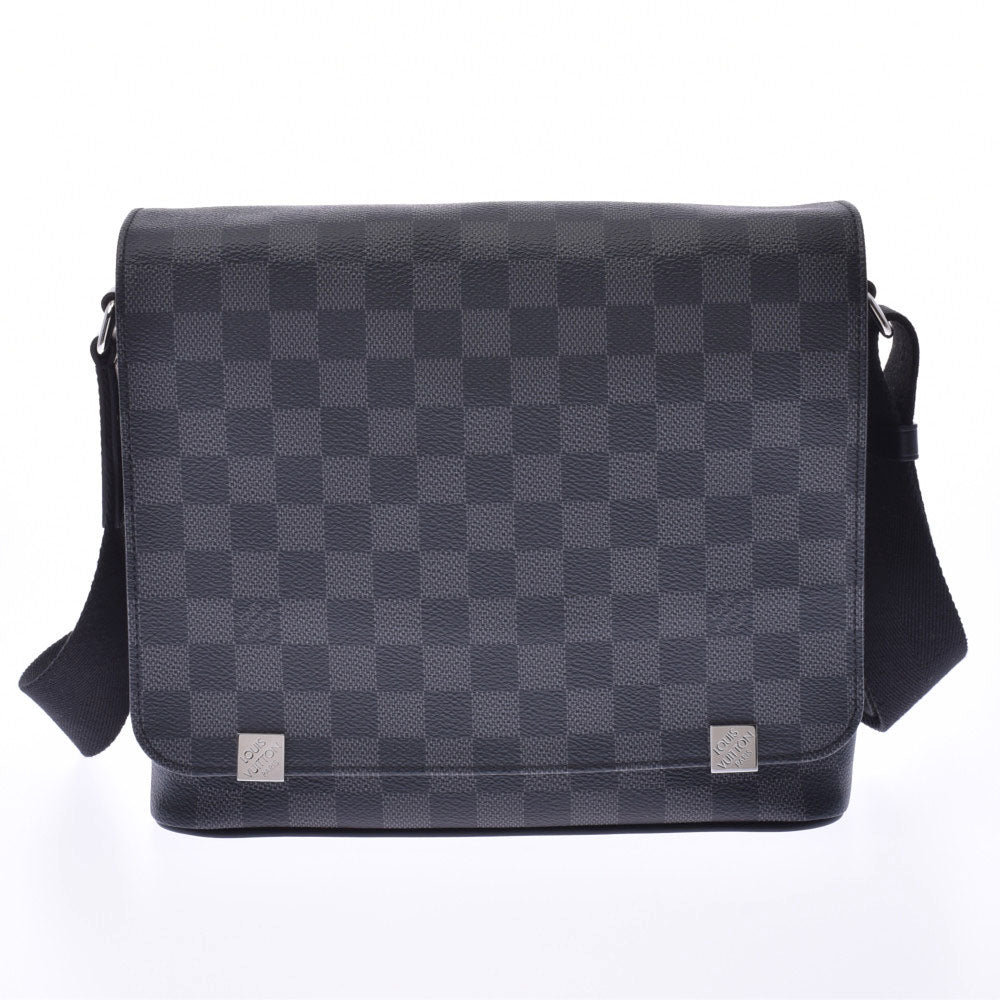 LOUIS VUITTON ルイヴィトン ダミエ ディストリクトPM NM 黒 N41028 メンズ ダミエグラフィットキャンバス ショルダーバッグ 新同 中古 