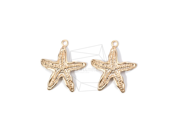 PDT-1641-MG【2個入り】ヒトデペンダント,starfish Pendant/ 28mm x 32mm