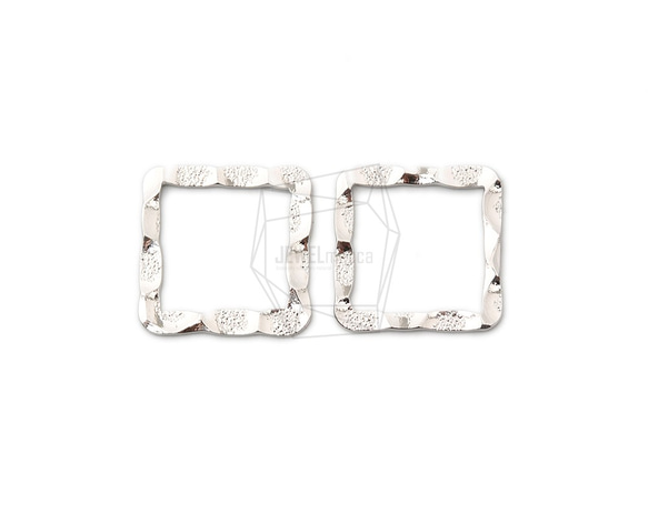 PDT-2348-R【2個入り】ハンマードスクエア ペンダント,Wavy Hammered Square Pendan