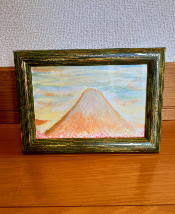 高貴な富士山　導きの春　原画　ハガキサイズ