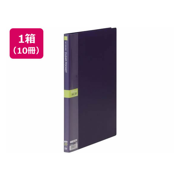 テージー マイホルダー A4 20ポケット ネイビー 10冊 FCC1899-M-1442-30