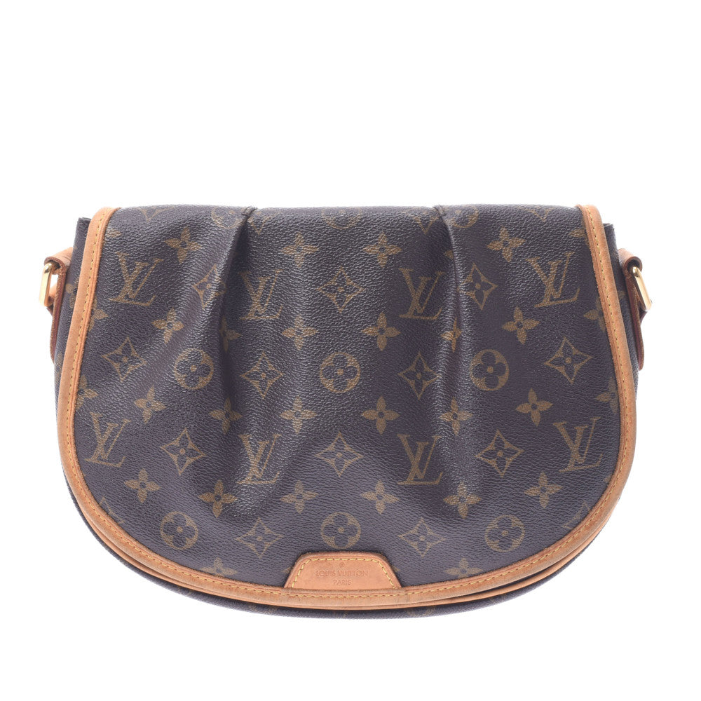 LOUIS VUITTON ルイヴィトン モノグラム メニルモンタン PM ブラウン M40474 レディース モノグラムキャンバス ショルダーバッグ Cランク 中古 