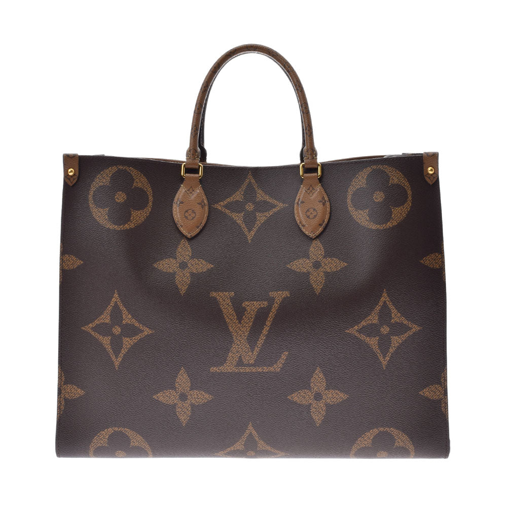 LOUIS VUITTON ルイヴィトン モノグラムジャイアント オンザゴー GM ブラウン M45320 ユニセックス モノグラムキャンバス 2WAYバッグ Aランク 中古 