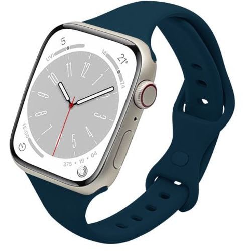 ラスタバナナ RBAWSS7442NV Apple Watch用バンド Series 8/7/6/5/4/3/SE 第2世代/SE 41mm/40mm/38mm シリコンスタンダードslim ネイビー