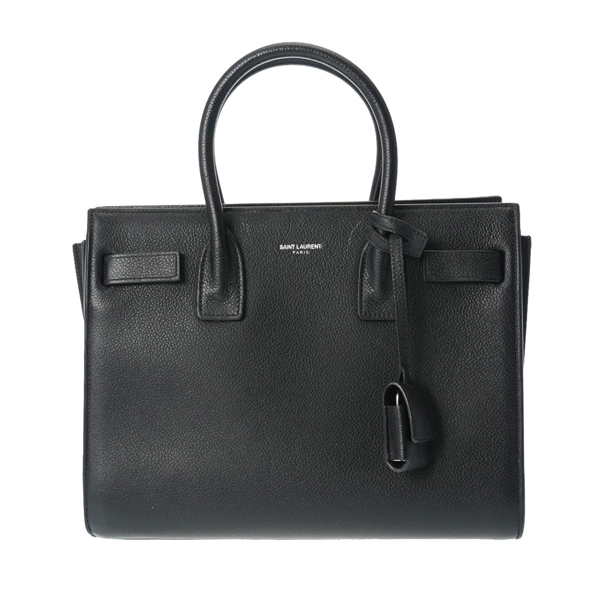 SAINT LAURENT サンローラン サックドジュール  2WAY 黒 シルバー金具 398710 レディース カーフ ハンドバッグ ABランク 中古 