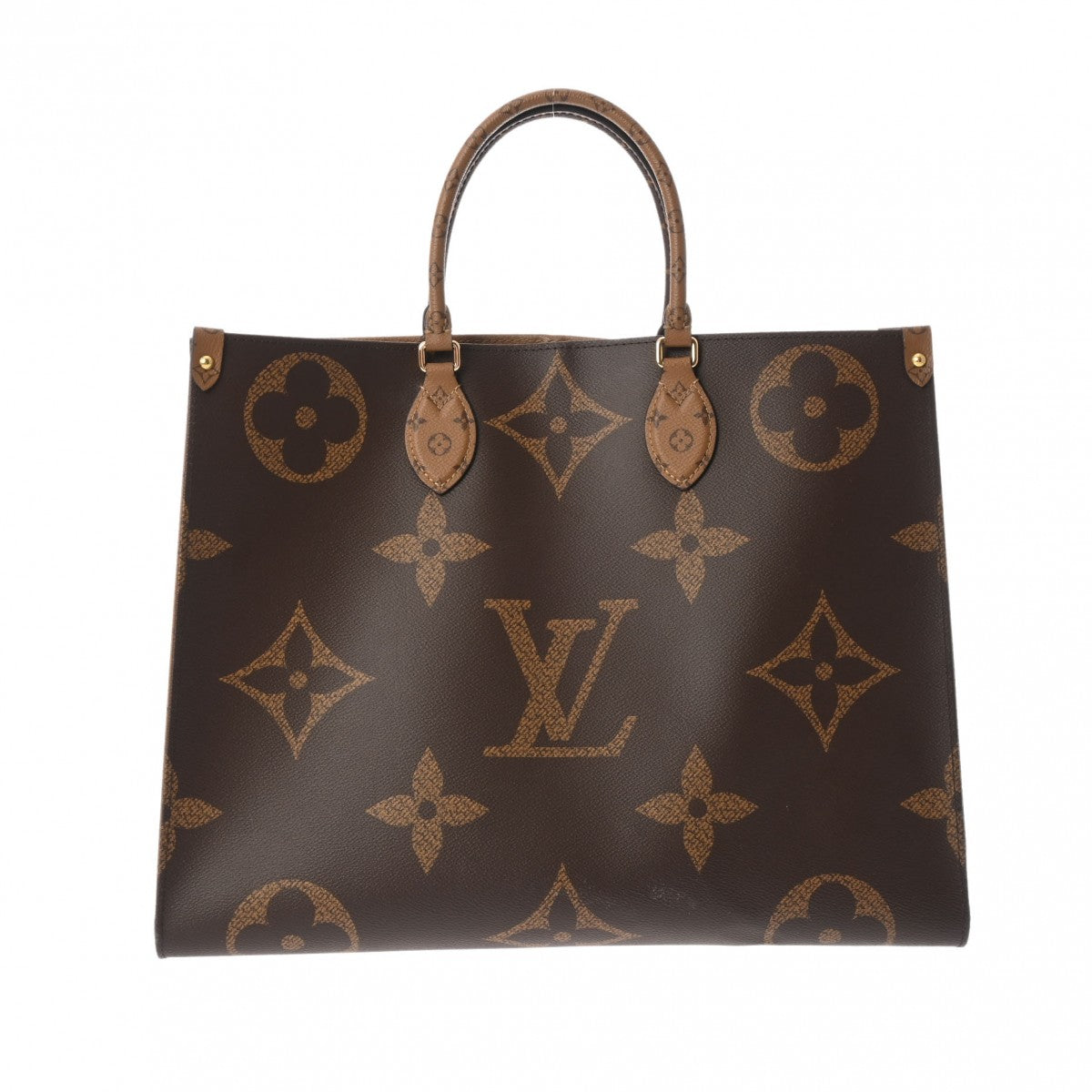 LOUIS VUITTON ルイヴィトン モノグラムジャイアント リバース オンザゴー GM 2WAYトート ブラウン M45320 レディース モノグラムキャンバス ハンドバッグ Aランク 中古 