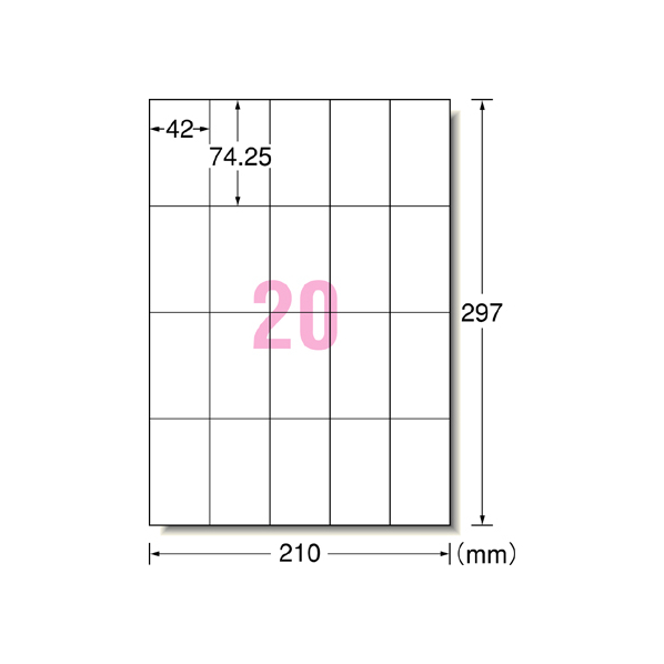 エーワン ラベルシール A4 20面 22枚 F846287-72220