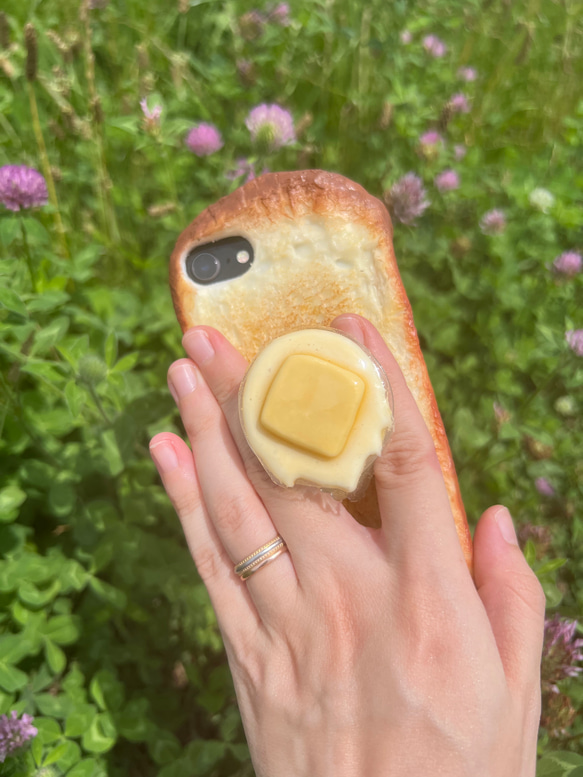 森の焼きたてバタートーストのスマホケース❁スマホグリップ付き❁