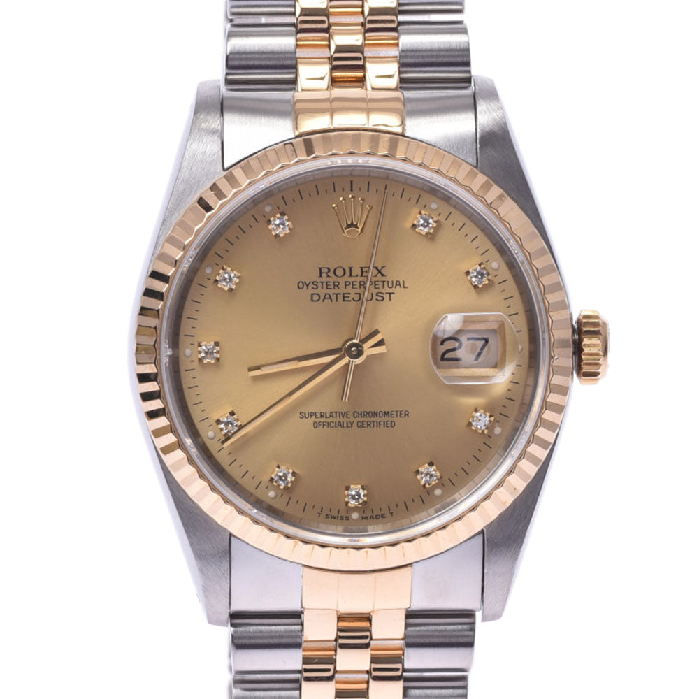 ROLEX ロレックス デイトジャスト 10Pダイヤ 16233G ボーイズ YG/SS 腕時計 自動巻き シャンパン文字盤 Aランク 中古 