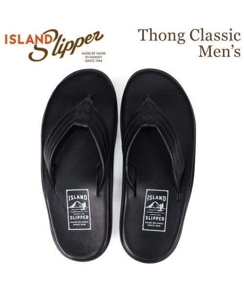 アイランドスリッパ ISLAND SLIPPER サンダル トングサンダル クラシック メンズ レザー THONG CLASSIC ブラック PB202