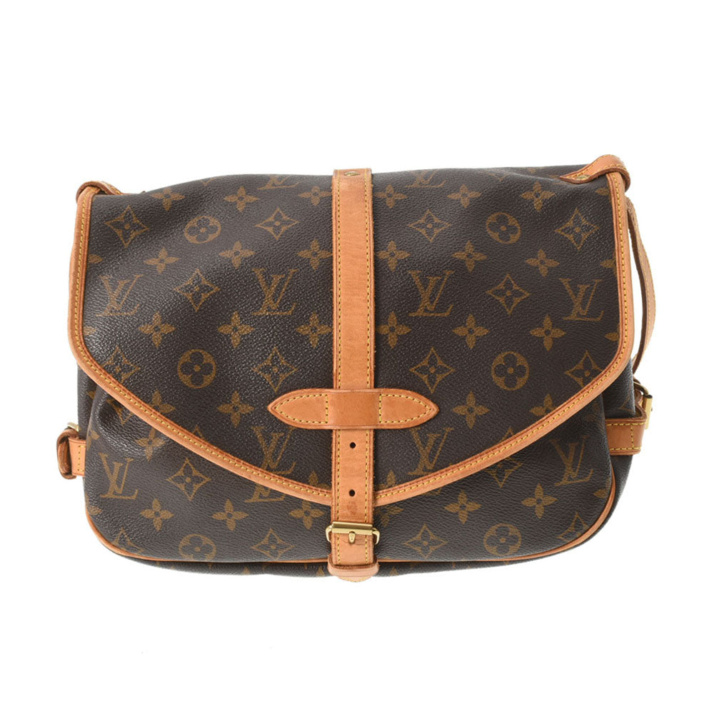 LOUIS VUITTON ルイヴィトン モノグラム ソミュール 30 ブラウン M42256 ユニセックス モノグラムキャンバス ショルダーバッグ Bランク 中古 