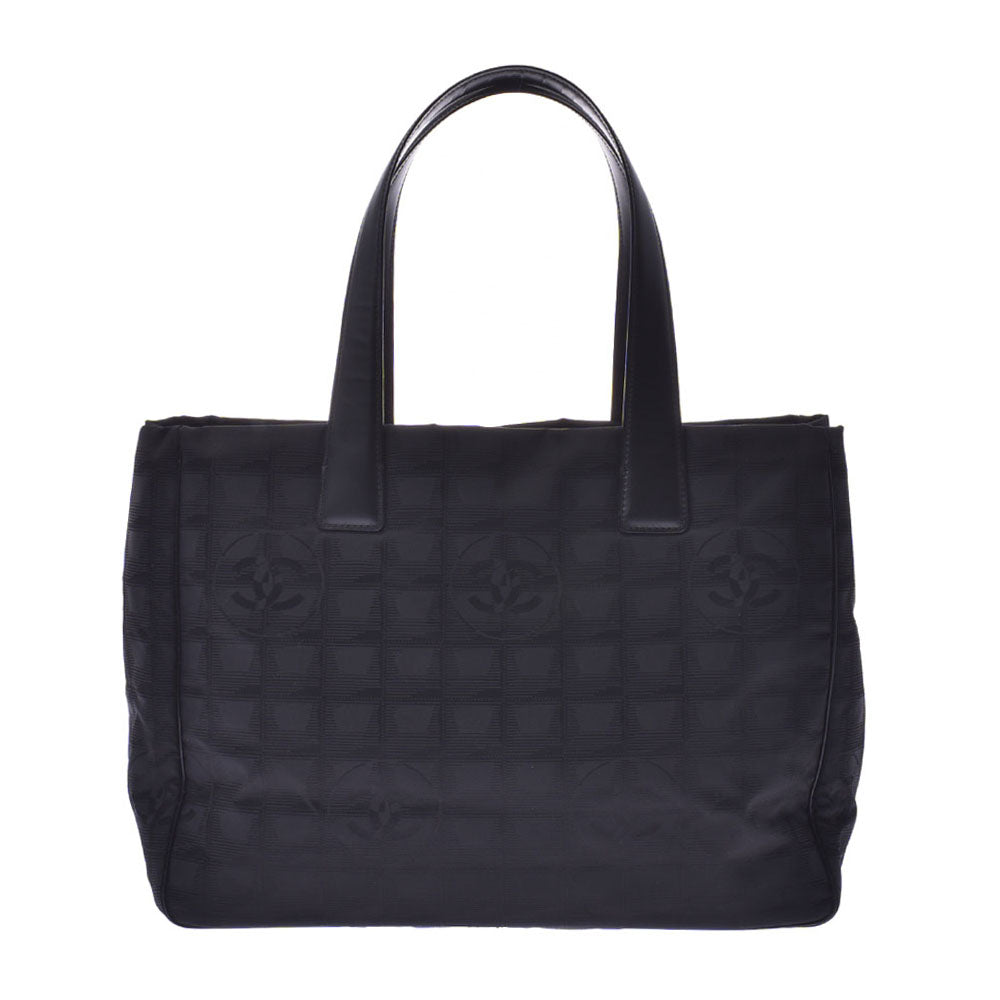 CHANEL シャネル ニュートラベルライン トートMM 黒 ユニセックス ナイロン/レザー トートバッグ Aランク 中古 