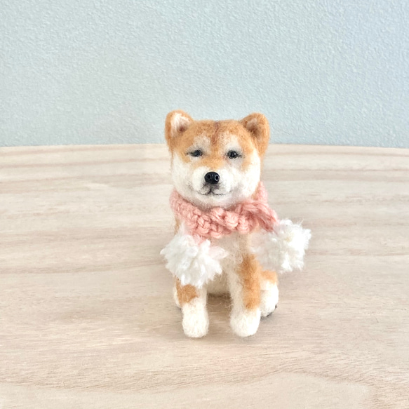 羊毛フェルトのおすわり柴犬 犬のうちの子ぬいぐるみ