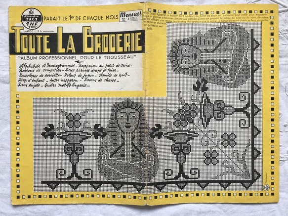 1961年刺繍図案集「刺繍のすべて」TOUTE LA BRODERIE 全17ページ.